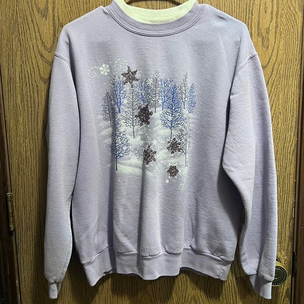 Vintage Morning Sun Winter Scene Sweatshirt (Size Large)